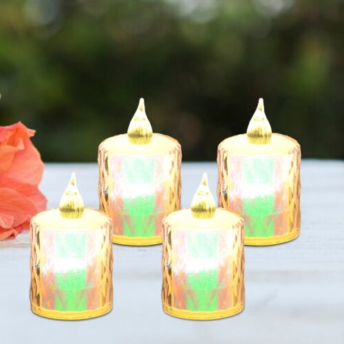 01_063b9bd7-148c-410f-be85-27bea7521315.jpg 4 Pc Flameless and Smokeless Decorative Melting Candles LED Tea Light, Diwali