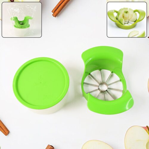 Apex Apple Cutter with Container â€“ Unbreakable ABS Body & Stainless Steel Blades
