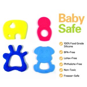 Silicone Baby Teether Pack of 1 (Mix Design & Color)