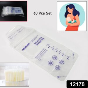 Breastmilk Storage Bags, Double Zipper Seal (60 Pcs Set)