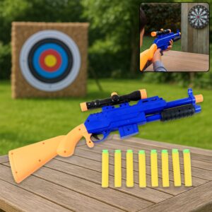 Shot Air Gun Toy with Scope and 8 Soft Foam Bullets Set