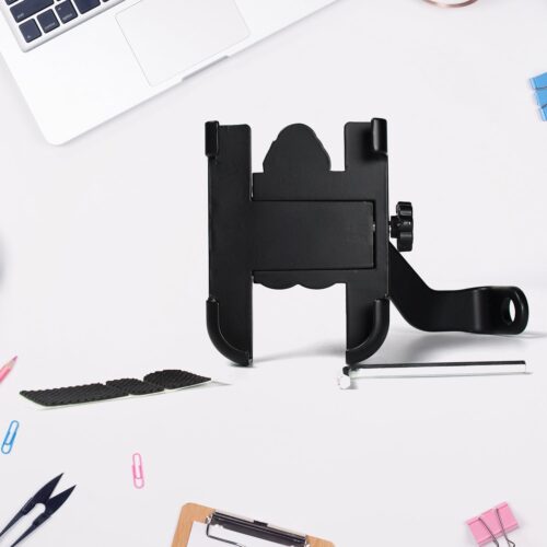 05_4a2d3eb0-8e91-4dd8-bd3c-0bc0ea58ed0f.jpg Mobile Phone Holder With Easy Adjustable Rear View Mirror Mount Solid Metal Cradle Stand Suitable for Bike & Mobile Phones