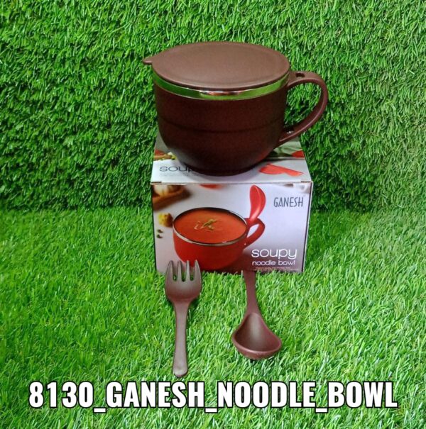 Noodles and Soup Bowl with Spoon Holder Stainless Steel Bowl Spoon Set