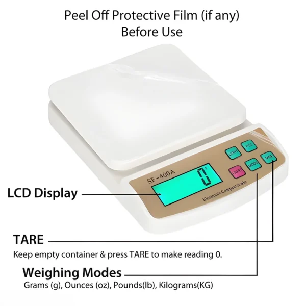 Multipurpose Electronic Digital  SF-400A Kitchen Weight Scale