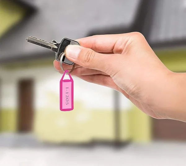 Multicolour Plastic Key Tags with Name Labels