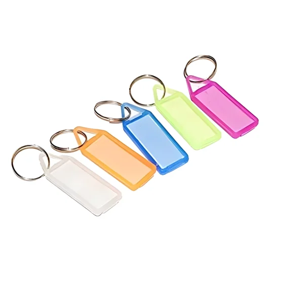 Multicolour Plastic Key Tags with Name Labels