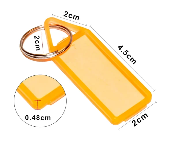 Multicolour Plastic Key Tags with Name Labels